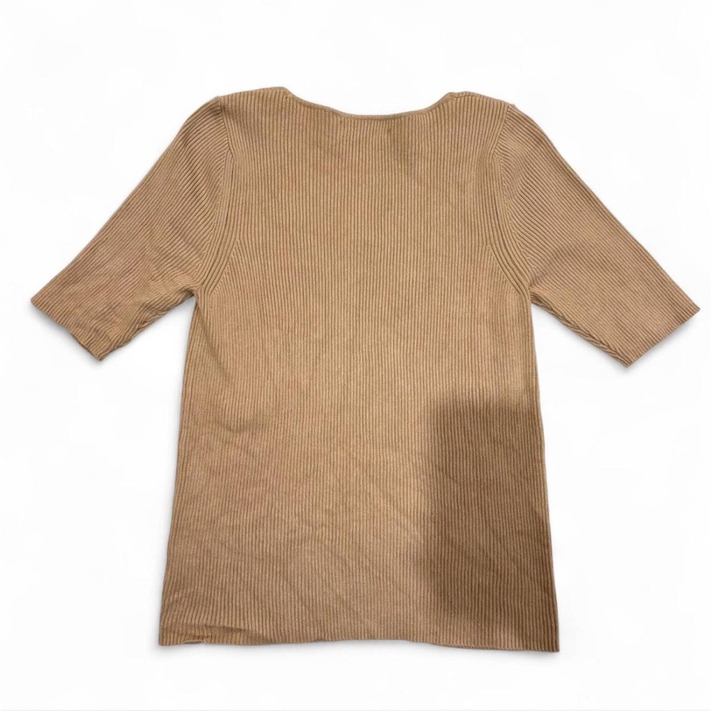 Tan Ribbed Women's Top - Picture 3 of 3
